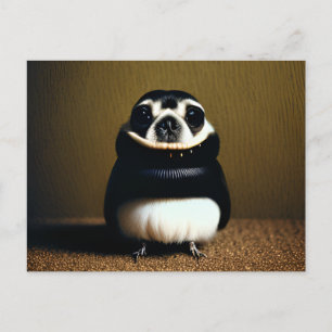 Carte Postale Créature hybride d'oiseaux de chien mignon