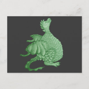 Carte Postale créature imaginaire mythique dragon vert mignon