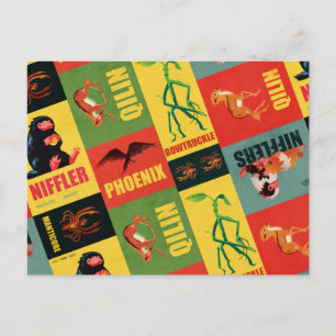 Carte Postale Créatures Fantastiques Motif Vintage