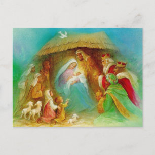 Carte Postale Crèche vintage