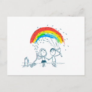 Carte Postale Créer Arc-en-ciel ensemble amour couple