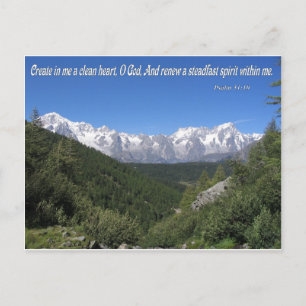 Carte Postale Créer En Moi Un Coeur Propre, Mon Dieu Psaume 51:1