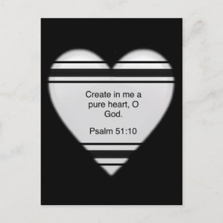 Carte Postale Créer en moi un coeur propre, O Dieu Psalm 51:10 P
