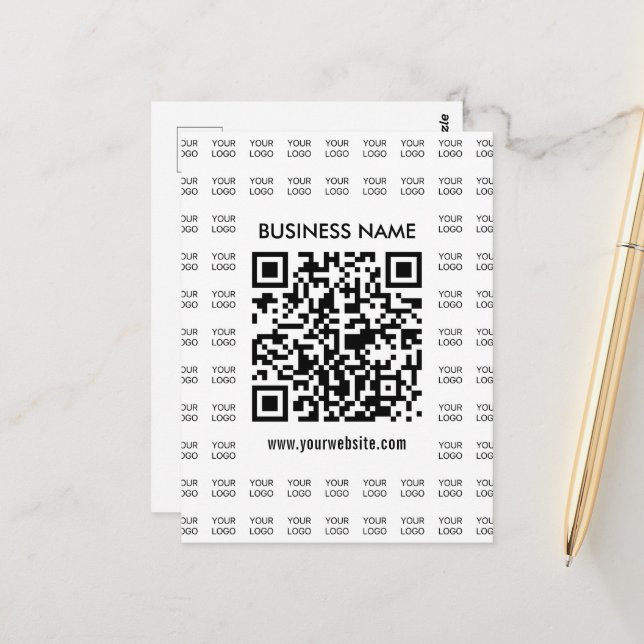 Carte Postale Créer instantanément du code QR scannable et du Mo (Devant/Arrière en situation)