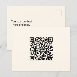 Carte Postale Créer instantanément un code QR   Modifiable blanc