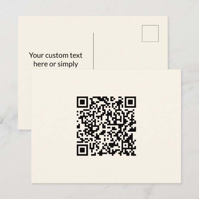 Carte Postale Créer instantanément un code QR | Modifiable blanc (Devant / Derrière)
