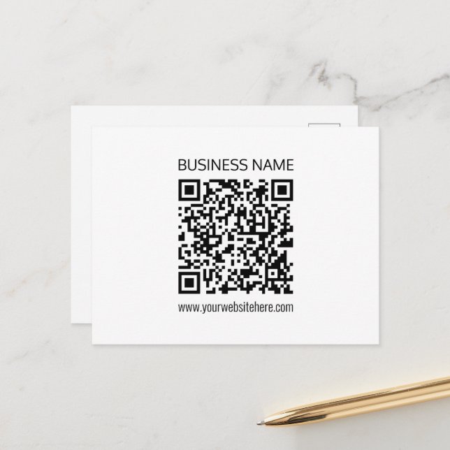 Carte Postale Créer un code QR d'entreprise Texte instantané et  (Devant/Arrière en situation)