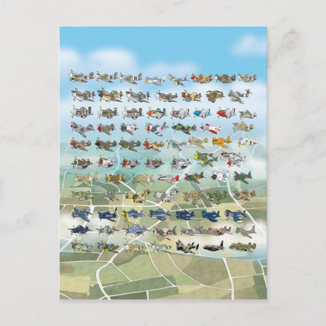Carte Postale créer votre propre caricature d'avion (Devant)
