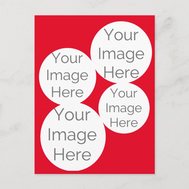 Carte Postale créer votre propre photo simple modèle rouge (Devant)