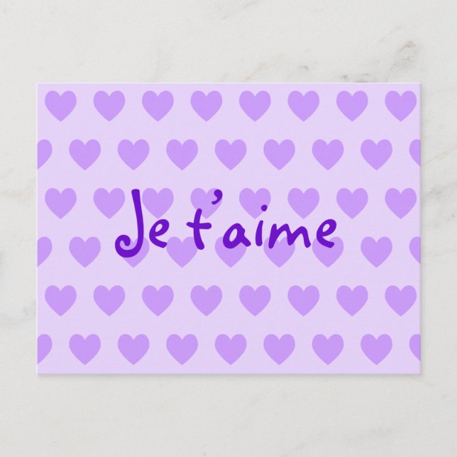 Carte Postale Créez vos propres coeurs pourpres Je T’aime (Devant)