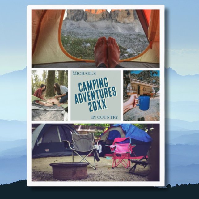 Carte Postale Créez votre photo de vacances Camping Camp (Créateur téléchargé)