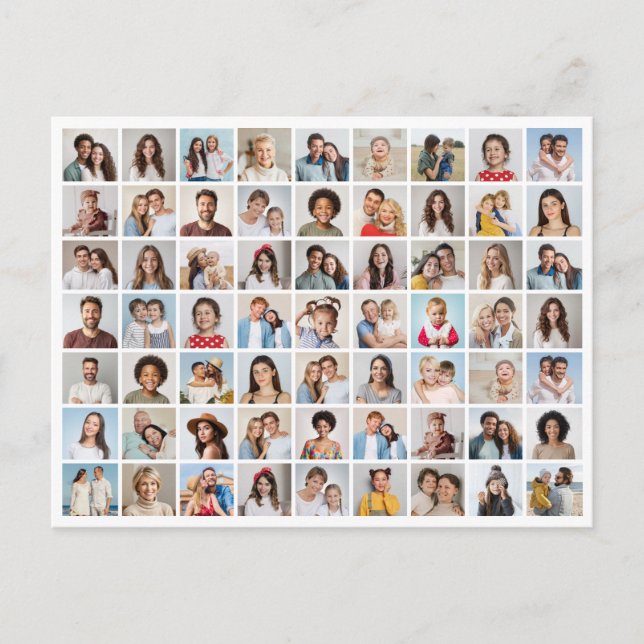 Carte Postale Créez Votre Propre Collage De 63 Photos (Devant)