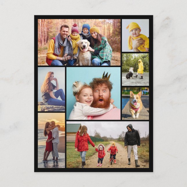 Carte Postale Créez votre propre collage de 8 photos  (Devant)