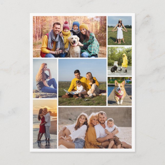 Carte Postale Créez votre propre collage de 8 photos (Devant)