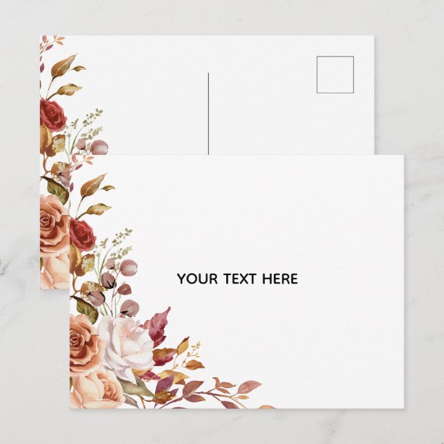 Carte Postale Créez Votre Propre Floral (Devant / Derrière)