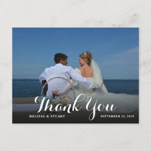 Carte Postale Créez votre propre photo de mariage Merci