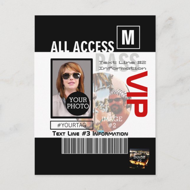 Carte Postale Créez votre propre VIP Pass 8 façons de personnali (Devant)
