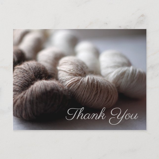 Carte Postale Crème beige Brown couleur Merci en laine d'Alpaca (Devant)
