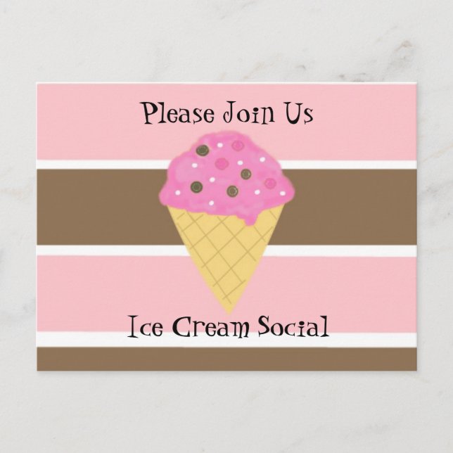 Carte Postale Crème de glace Invitation sociale (Devant)