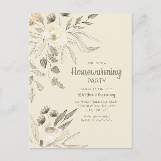 Carte Postale Crème de la fête de réchauffement ménager Aquarell (Devant)