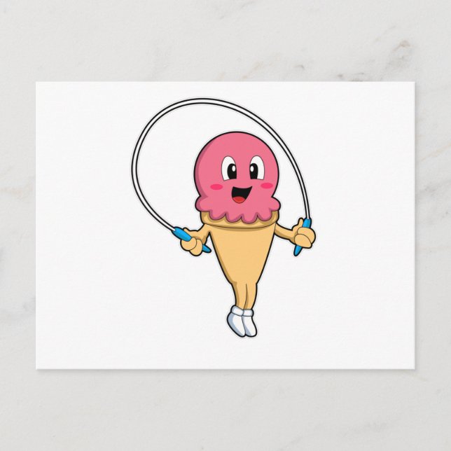 Carte Postale Crème glacée à Fitness avec corde (Devant)