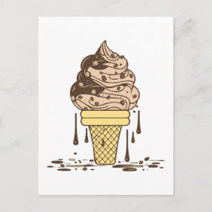 Carte Postale Crème glacée au café