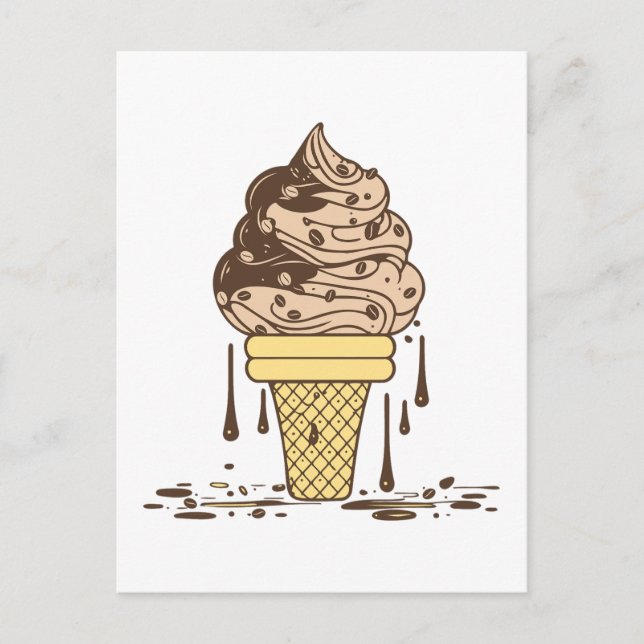 Carte Postale Crème glacée au café (Devant)