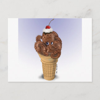 Carte Postale Crème glacée de poulpe de chocolat