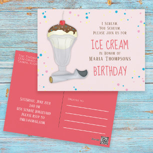 Carte Postale Crème glacée moderne Sprinkies Whimsical Anniversa