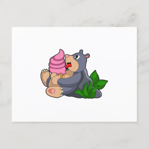 Carte Postale Crème glacée Mole avec gaufre