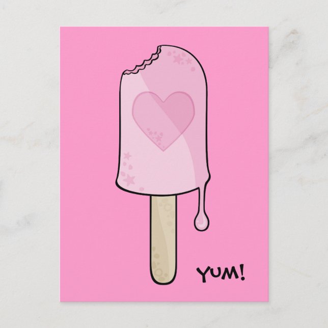 Carte Postale Crème glacée rose, maman ! (Devant)
