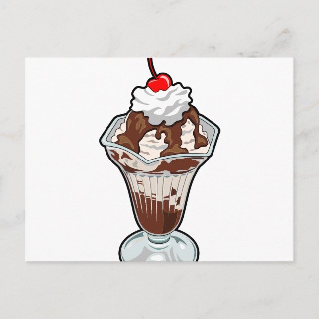 Carte Postale Crème glacée Sundae (Devant)