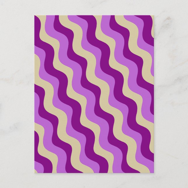 Carte Postale Crème violette géométrique rétro (Devant)
