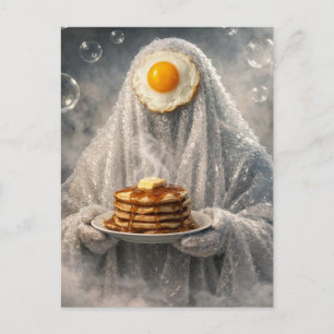 Carte Postale Crêpes et œufs de petit déjeuner surréalistes bull