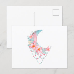 Carte Postale Crescent Floral Moon