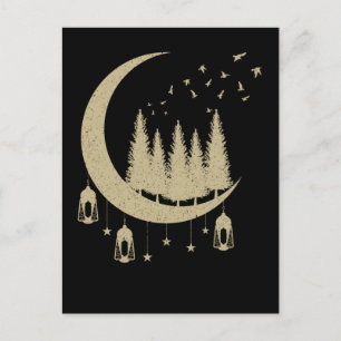 Carte Postale Crescent Lune Oiseaux Spirituel Nature Lover