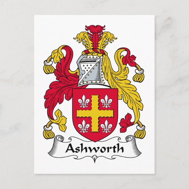Carte Postale Crest de famille Ashworth (Devant)