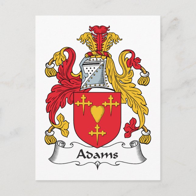 Carte Postale Crest de la famille Adams (Devant)