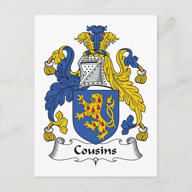 Carte Postale Crest de la famille Cousins (Devant)