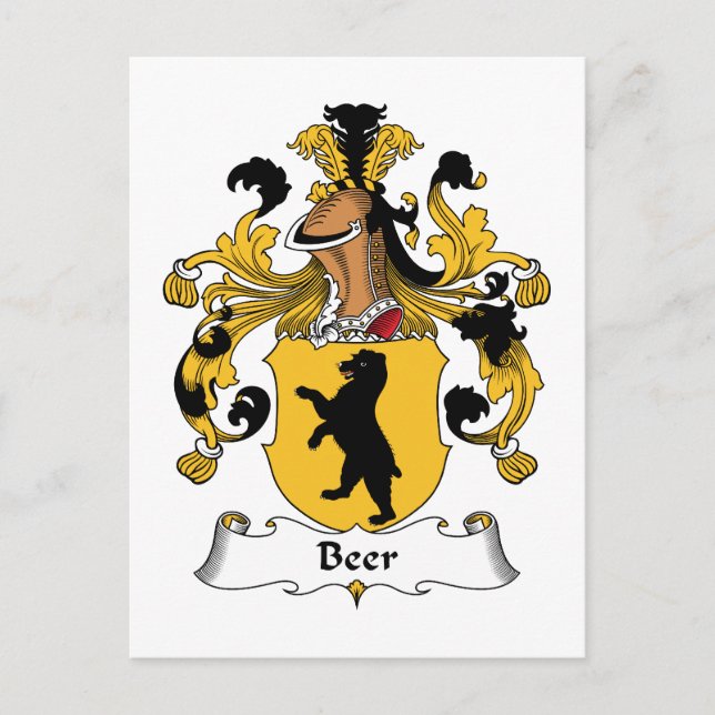 Carte Postale Crest de la famille de la bière (Devant)
