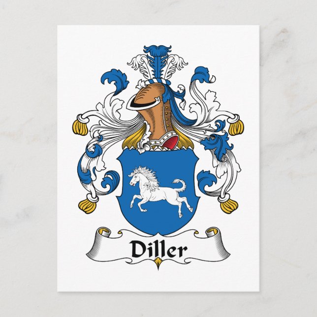 Carte Postale Crest de la famille Diller (Devant)