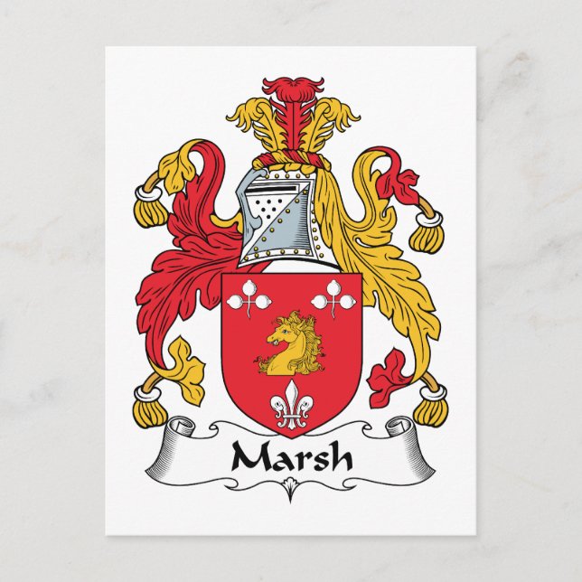 Carte Postale Crest de la famille Marsh (Devant)
