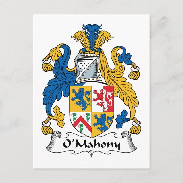 Carte Postale Crest de la famille O'Mahony (Devant)