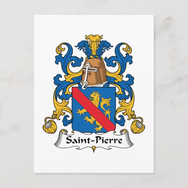 Carte Postale Crest de la famille Saint-Pierre (Devant)