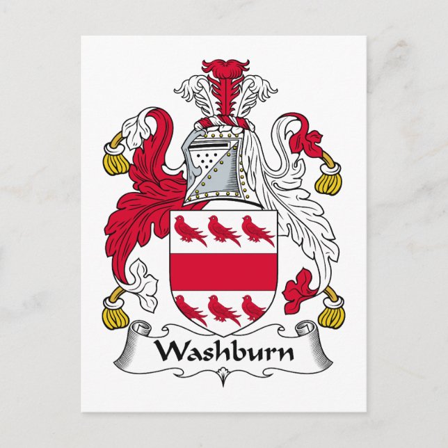 Carte Postale Crest de la famille Washburn (Devant)