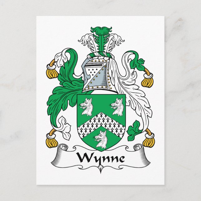 Carte Postale Crest de la famille Wynne (Devant)