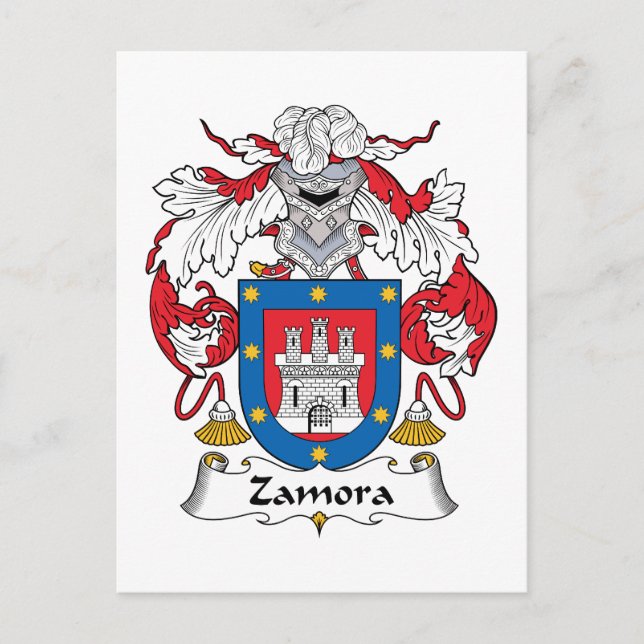 Carte Postale Crest de la famille Zamora (Devant)