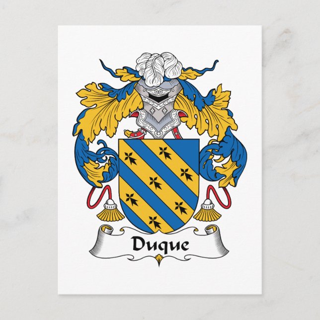 Carte Postale Crête de famille de Duque (Devant)