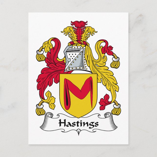 Carte Postale Crête de famille de Hastings (Devant)