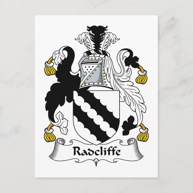 Carte Postale Crête de famille de Radcliffe (Devant)